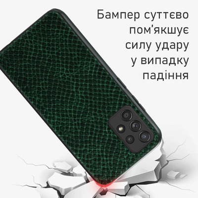 Кожаный чехол Boxface Samsung A525 Galaxy A52 Snake Emerald