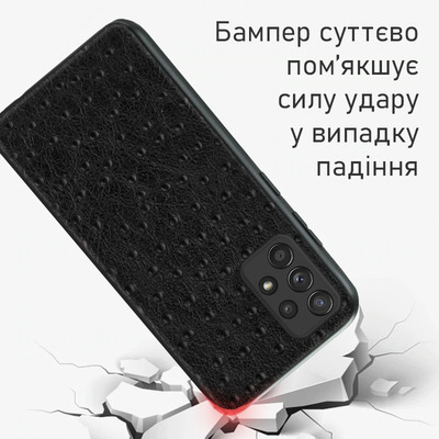 Кожаный чехол Boxface Samsung A525 Galaxy A52 Strauss Black