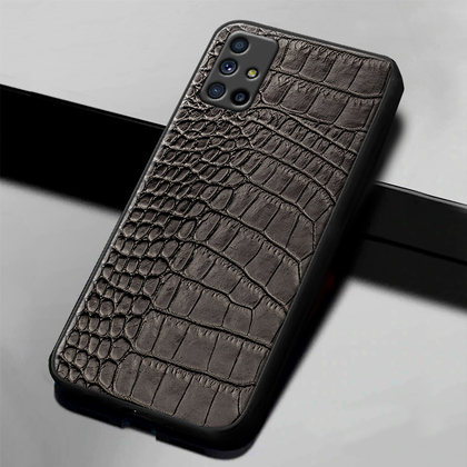 Кожаный чехол Boxface Samsung M515 Galaxy M51 Crocodile Черный