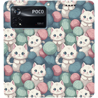 Чохол-книжка BoxFace для Xiaomi Poco X4 Pro 5G Котики Клубочки