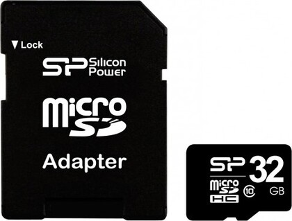 Silicon Power 32Gb microSDHC class 10 + adapter SD SP032GBSTH010V10SP