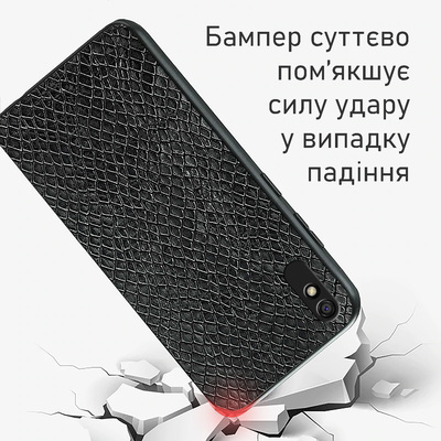 Кожаный чехол Boxface Xiaomi Redmi 9A Snake Black