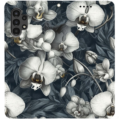 Чохол-книжка BoxFace для Samsung Galaxy A13 4G (A135) Білі орхідеї