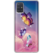 Чехол со стразами Samsung A715 Galaxy A71 Butterflies
