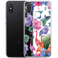 Чехол прозрачный U-Print Xiaomi Mi 8 Фламинго