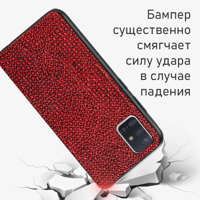 Кожаный чехол Boxface Samsung Galaxy A51 (A515) Snake Red