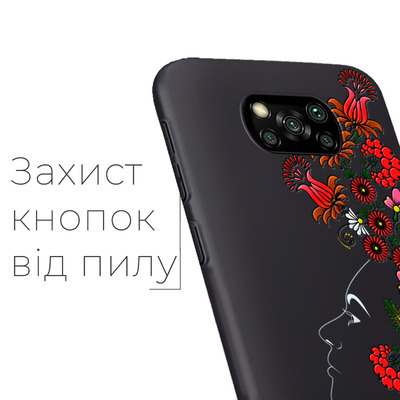 Черный чехол 3D BoxFace Xiaomi Poco X3 Ukrainian Muse