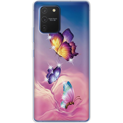 Чехол со стразами Samsung G770 Galaxy S10 Lite Butterflies