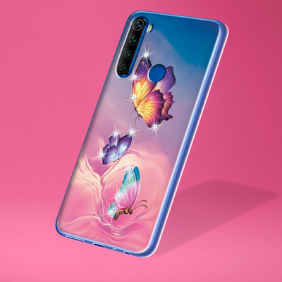 Чехол со стразами Xiaomi Redmi Note 8T Butterflies