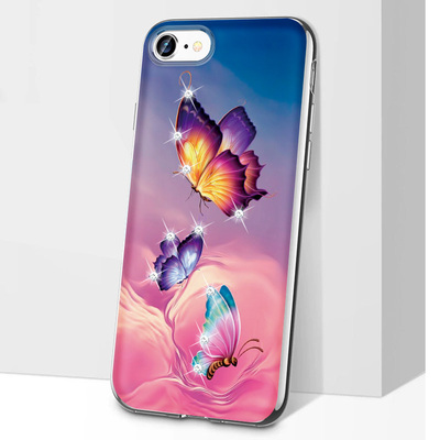 Чехол со стразами Apple iPhone SE (2020) Butterflies