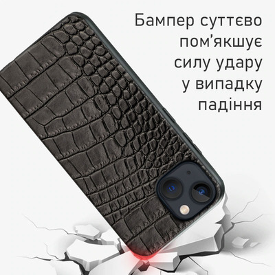 Кожаный чехол BoxFace Apple iPhone 13 Crocodile Black