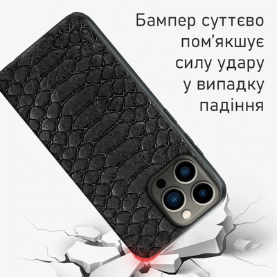 Кожаный чехол BoxFace Apple iPhone 13 Pro Reptile Black