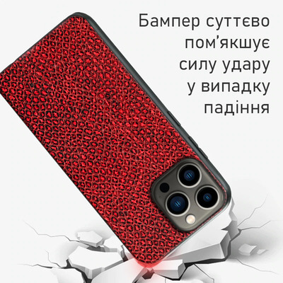 Кожаный чехол BoxFace Apple iPhone 13 Pro Snake Red