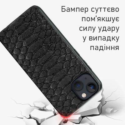 Кожаный чехол BoxFace Apple iPhone 13 Reptile Black