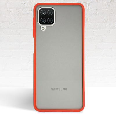 Матовый чехол Frosted Matte для Samsung A125 Galaxy A12  Красный