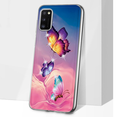 Чехол со стразами Samsung Galaxy A41 (A415) Butterflies