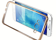 Чехол накладка Frame Case Samsung Galaxy J2 Prime G532F Прозрачный с золотым