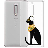 Чехол прозрачный U-Print Nokia 6 2018 Egipet Cat со стразами