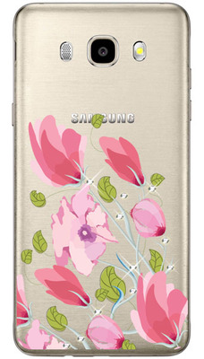 Чехол U-Print Samsung J710 Galaxy J7 (2016) Цветы со стразами