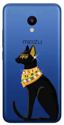 Чехол U-Print Meizu M5 Египетская кошка со стразами