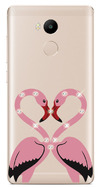 Чехол прозрачный U-Print Xiaomi Redmi 4/Redmi 4 Pro Фламинго со стразами