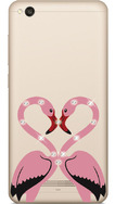 Чехол прозрачный U-Print Xiaomi Redmi 4A Фламинго со стразами