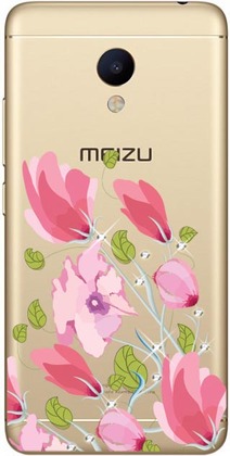 Чехол-накладка U-Print Meizu M3 Цветы со стразами