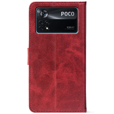 Чохол-книжка Crazy Horse Clasic для Xiaomi Poco X4 Pro 5G Red Wine (Front)