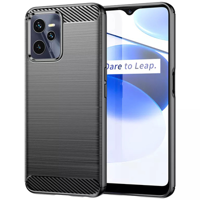 Чехол Carbon Fiber Realme C35 Черный