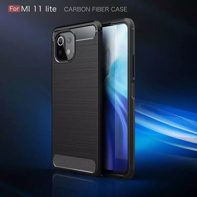 Чехол Carbon Fiber Xiaomi Mi 11 Lite Черный