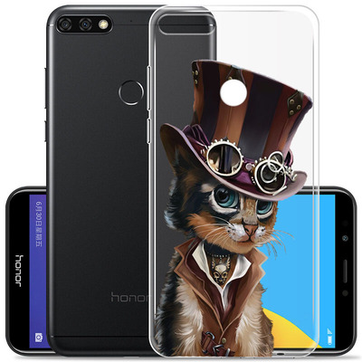 Чехол U-Print Huawei Y6 2018 Prime / Honor 7A Pro Steampunk Cat