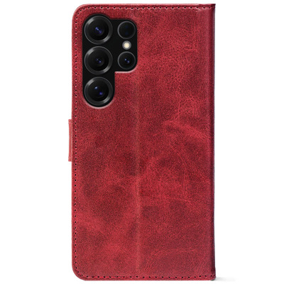 Чохол-книжка Crazy Horse Clasic для Samsung Galaxy S25 Ultra Red Wine (Front)