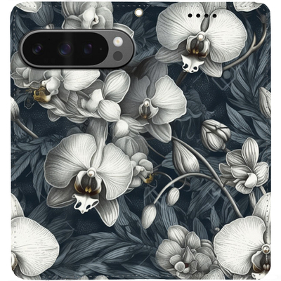 Чохол-книжка BoxFace для Google Pixel 9 Pro Білі орхідеї