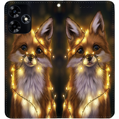 Чохол-книжка BoxFace для Infinix Hot 30 Лисичка в Гірляндах