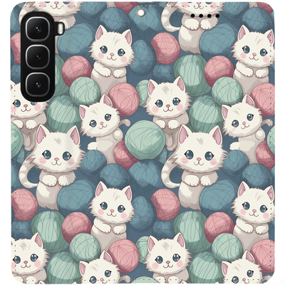 Чохол-книжка BoxFace для Infinix Hot 60i Котики Клубочки