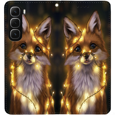 Чохол-книжка BoxFace для Infinix Hot 60i Лисичка в Гірляндах