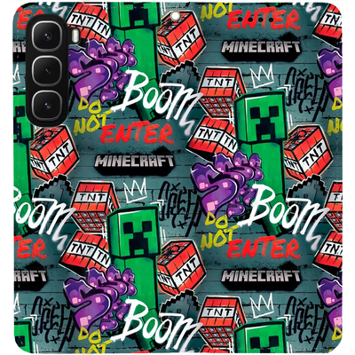 Чохол-книжка BoxFace для Infinix Hot 60i Minecraft Creeper Boom