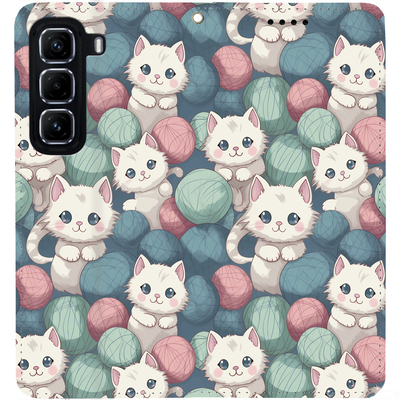 Чохол-книжка BoxFace для Infinix Hot 50 Pro Plus Котики Клубочки