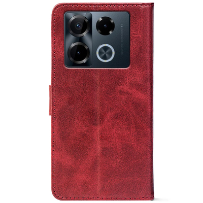 Чохол-книжка Crazy Horse Clasic для Infinix Note 40 Pro Red Wine (Front)