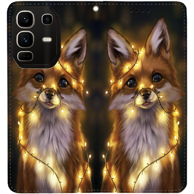 Чохол-книжка BoxFace для Infinix Note 50 Лисичка в Гірляндах