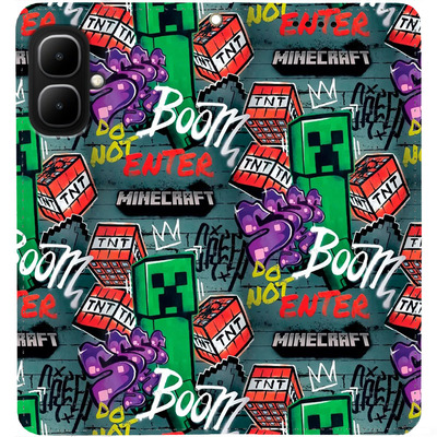 Чохол-книжка BoxFace для Infinix Smart 10 Minecraft Creeper Boom