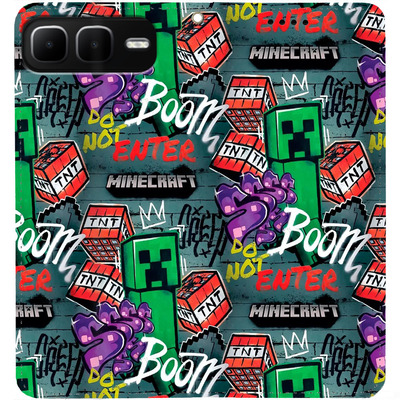 Чохол-книжка BoxFace для Infinix Smart 10 Plus Minecraft Creeper Boom