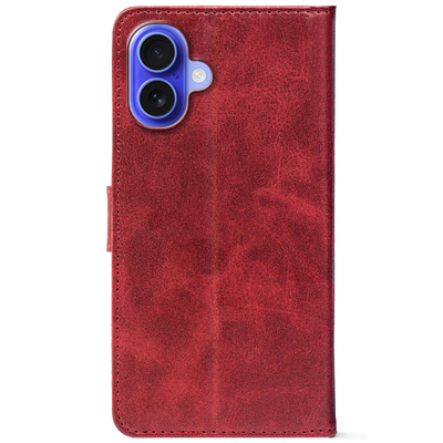 Чохол-книжка Crazy Horse Clasic для Apple iPhone 16 Plus Red Wine (Front)