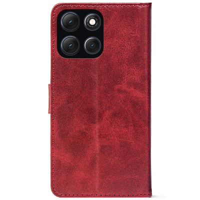 Чохол-книжка Crazy Horse Clasic для Moto G86 Power Red Wine (Front)