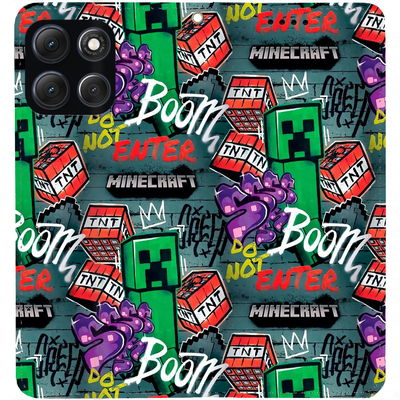 Чохол-книжка BoxFace для Moto G86 Power Minecraft Creeper Boom