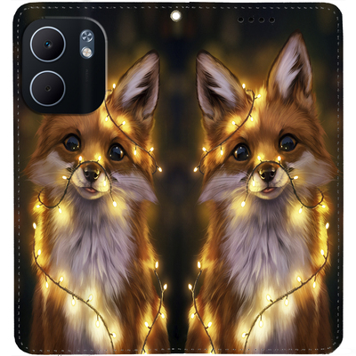 Чохол-книжка BoxFace для Oppo A5x Лисичка в Гірляндах