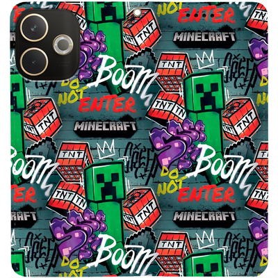 Чохол-книжка BoxFace для OPPO A5 Pro Minecraft Creeper Boom