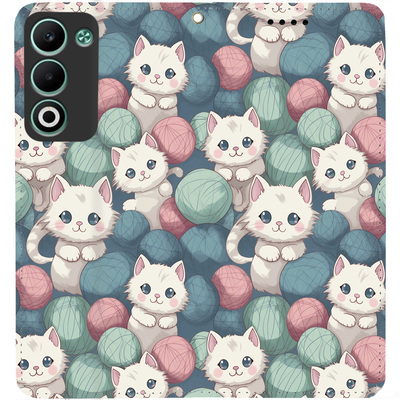 Чохол-книжка BoxFace для Oppo A5m Котики Клубочки