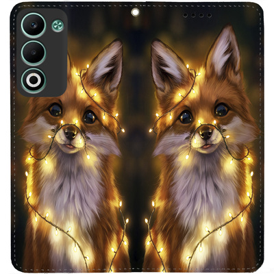 Чохол-книжка BoxFace для Oppo A5 Лисичка в Гірляндах