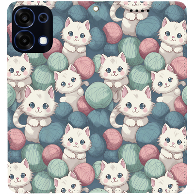 Чохол-книжка BoxFace для Oppo A6 Pro Котики Клубочки